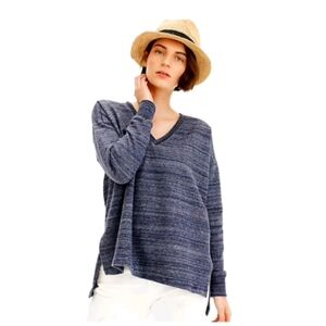 J Crew V Neck Sweatshirt Blue Size Small NWT